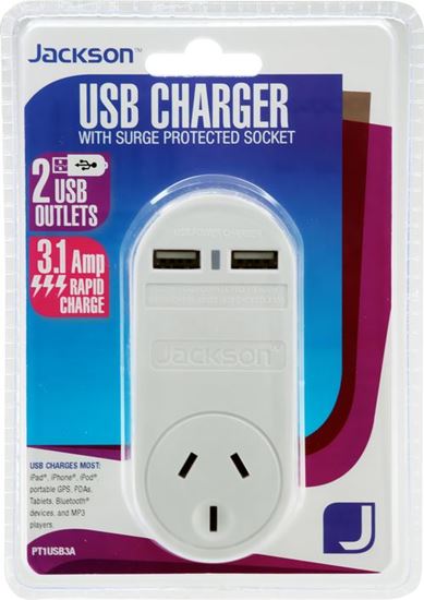 Jackson Plug in 2Port USB Charger 3.15A 